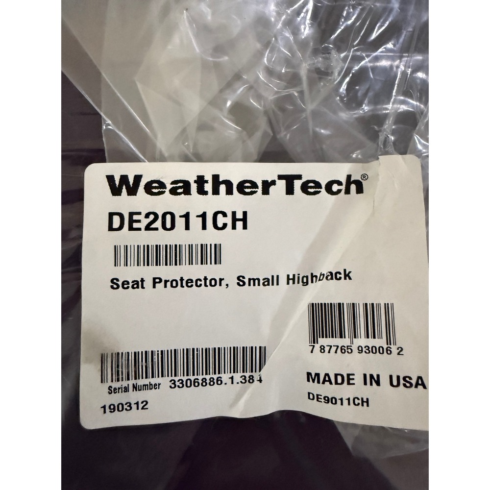 NEW ! WeatherTech Seat Protector Small Highback Charcoal DE2011CH Made in USA